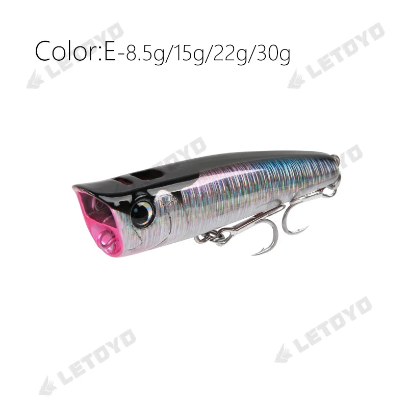 Topwater Popper Fishing Lure - Hard Bait for Bass, Pike & Perch