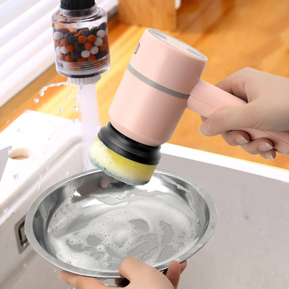 Electric Cleaning Brush - Cordless Power Scrubber with 3 Brush Heads