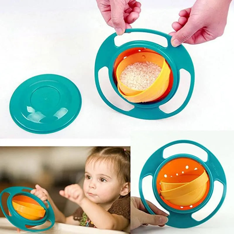 360° Spill-Proof Gyro Bowl for Kids - Universal Self-Feeding Bowl