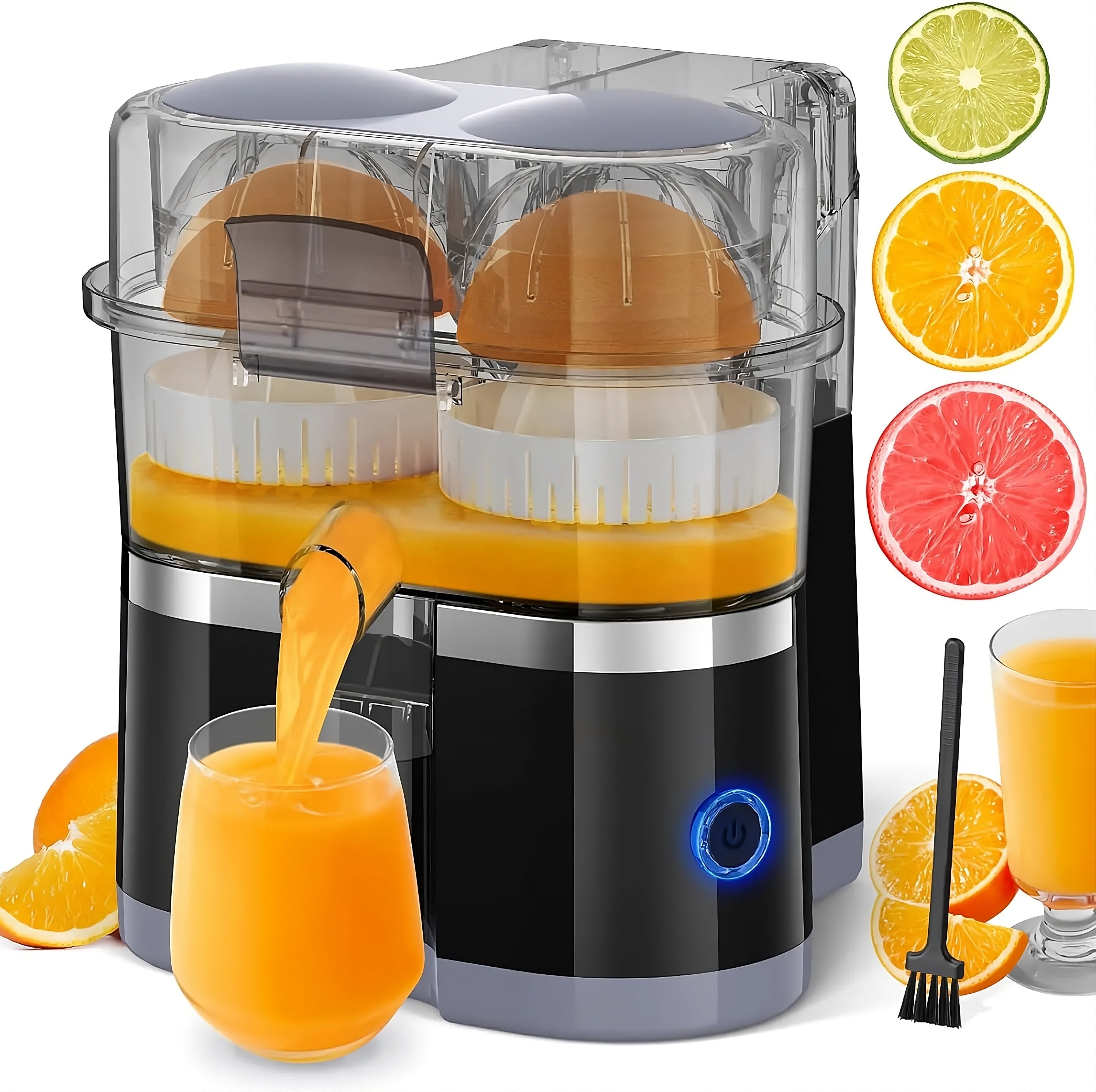 Portable Dual Head Electric Citrus Juicer – Squeeze Two Fruits at Once