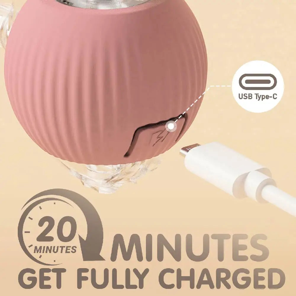 Automatic Rolling Ball Cat Toy with Tail Lamp - USB Rechargeable