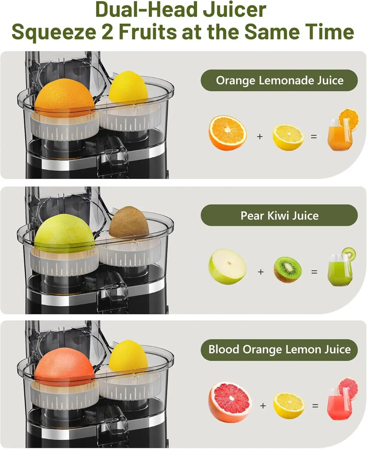 Portable Dual Head Electric Citrus Juicer – Squeeze Two Fruits at Once