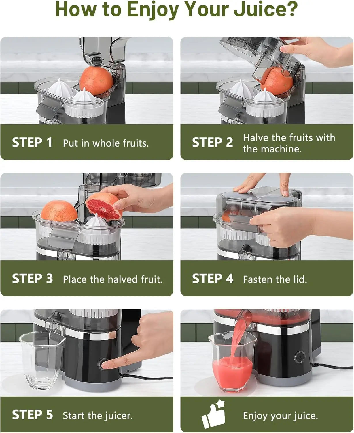 Portable Dual Head Electric Citrus Juicer – Squeeze Two Fruits at Once