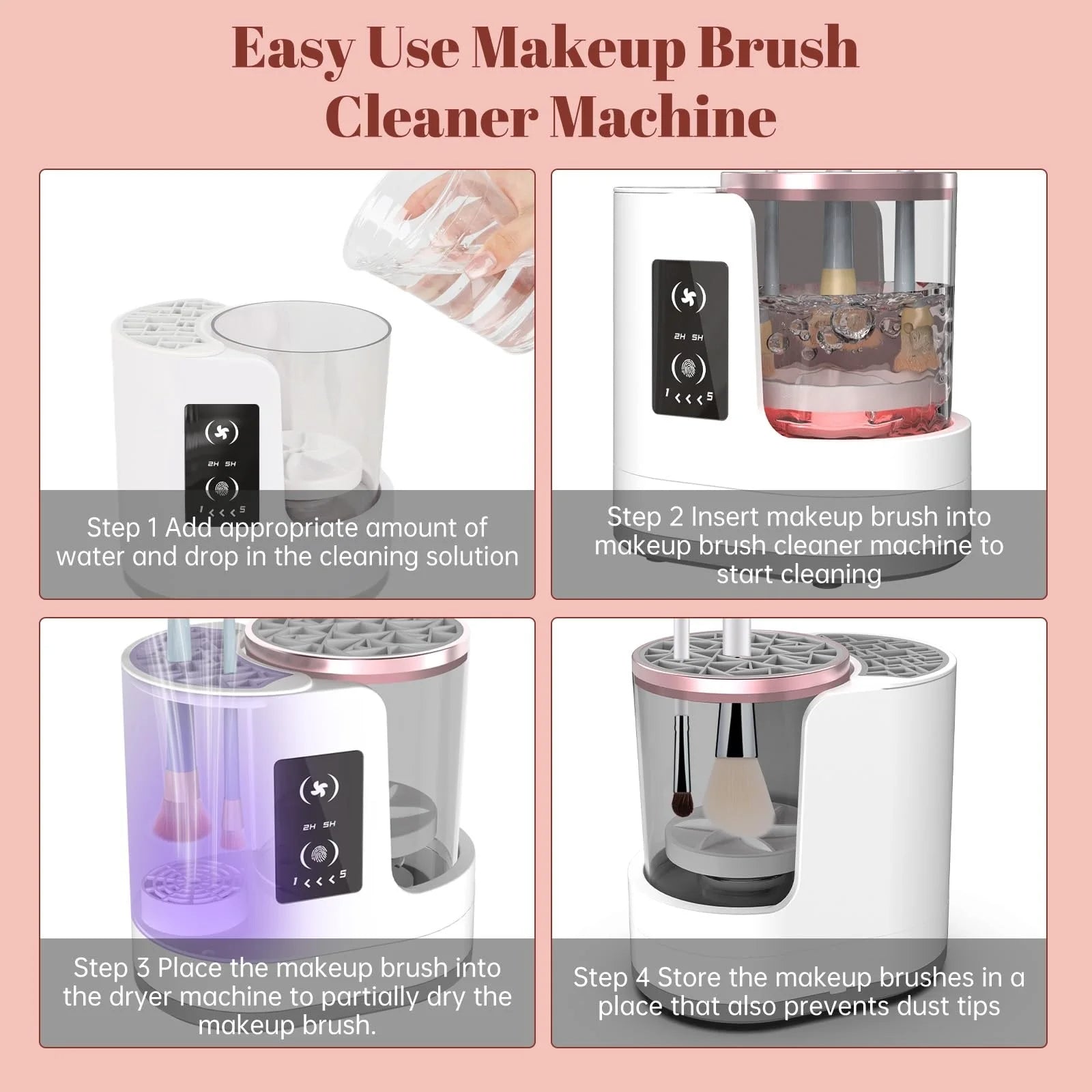 3 in 1 Electric Makeup Brush Cleaner- Clean Your Makeup Brushes in 10 Seconds (No Mess)