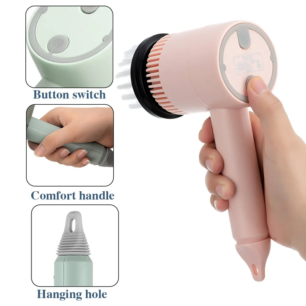 Electric Cleaning Brush - Cordless Power Scrubber with 3 Brush Heads