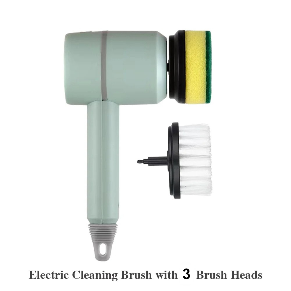 Electric Cleaning Brush - Cordless Power Scrubber with 3 Brush Heads