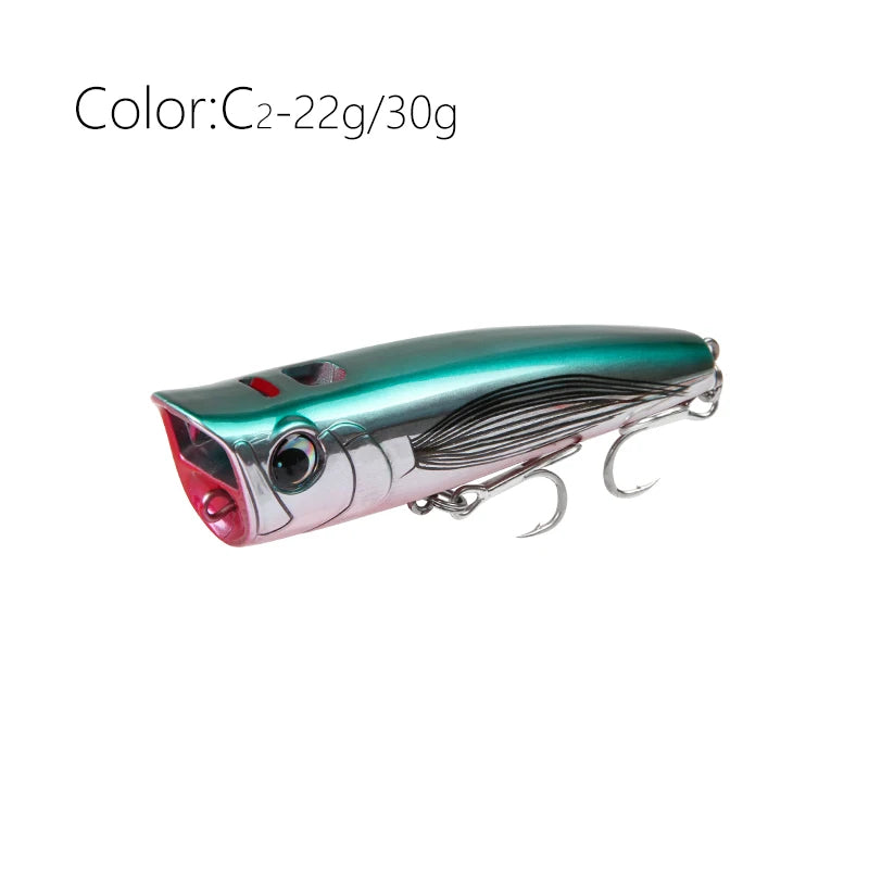 Topwater Popper Fishing Lure - Hard Bait for Bass, Pike & Perch